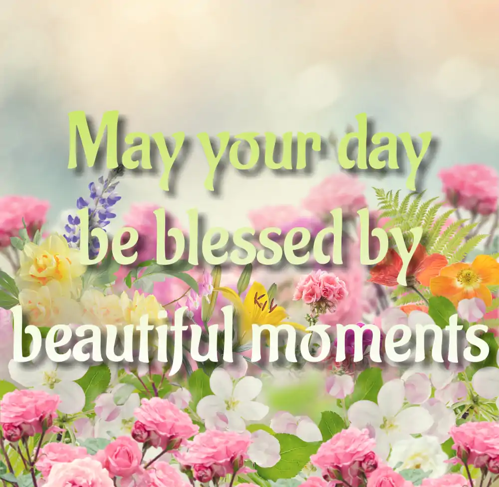 An image of colorful flowers in a drawn style with a beautiful quote to charge a loved one for a good morning.