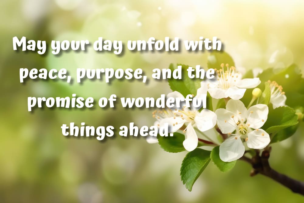Wonderful wishes with a delicate background with a white flower.